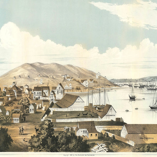 Vintage Map of San Francisco, California, 1849 II