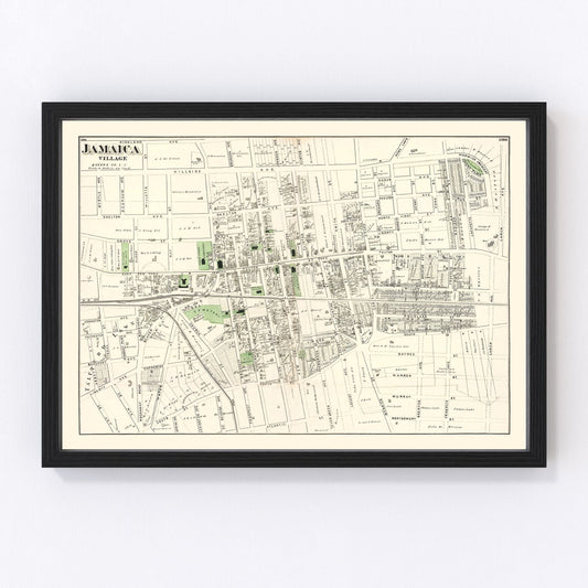 Vintage map of Jamaica, Queens County, New York, 1873