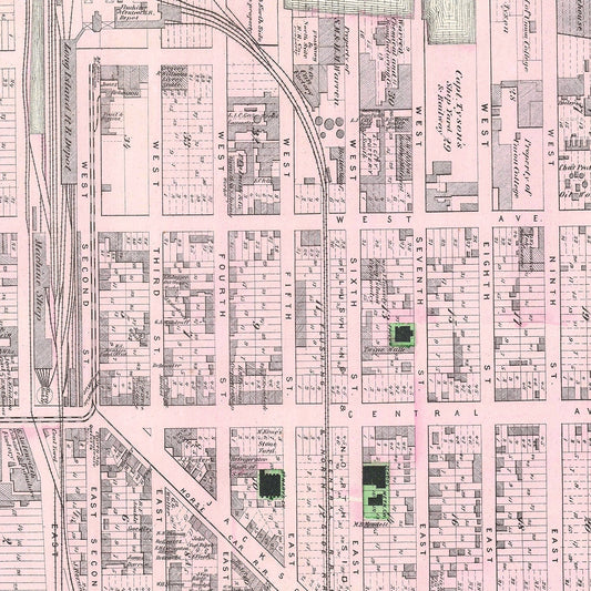 Vintage Map of Hunters Point, Queens, New York, 1873