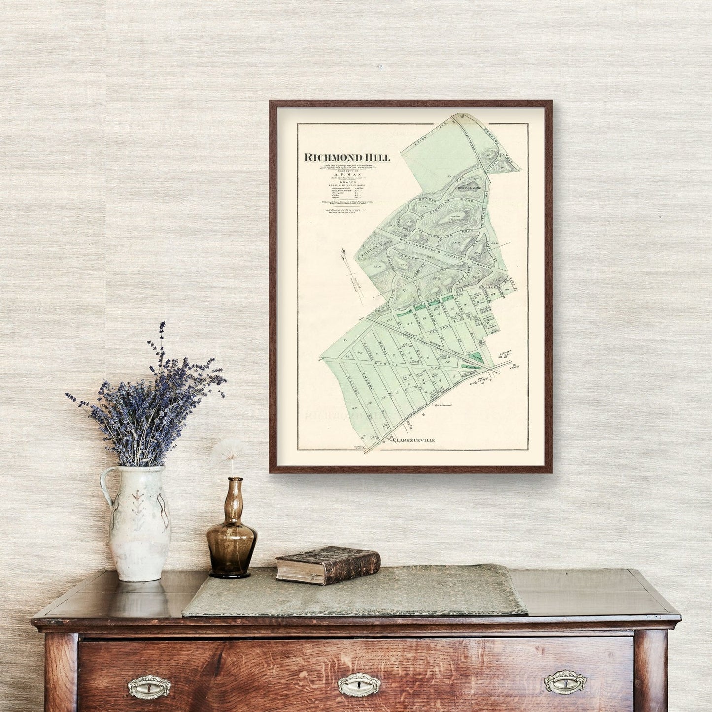 Vintage Map of Richmond Hill, Queens, New York, 1873