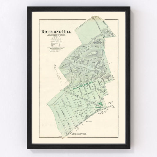 Vintage map of Richmond Hill, Queens, New York, 1873