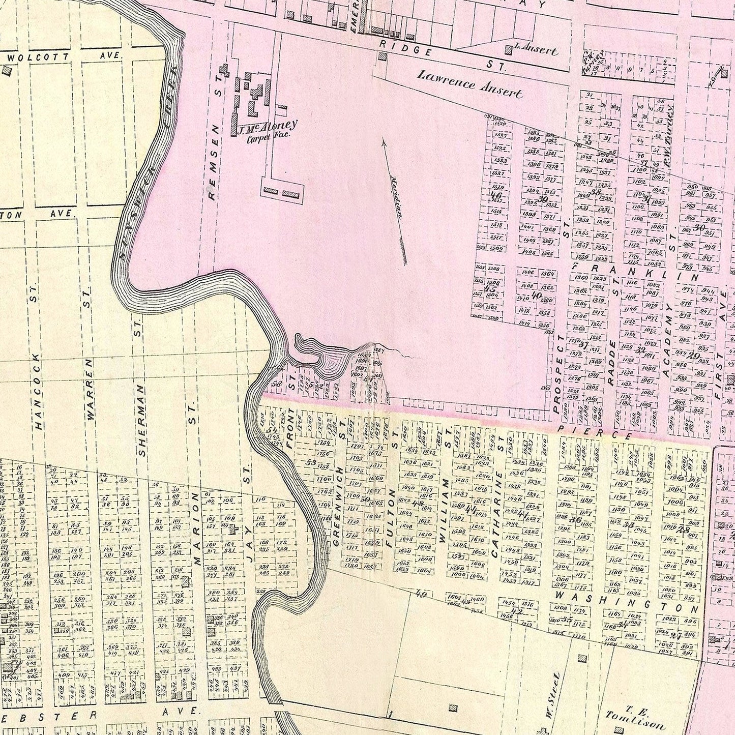 Vintage Map of Ravenswood, Long Island, New York, 1873
