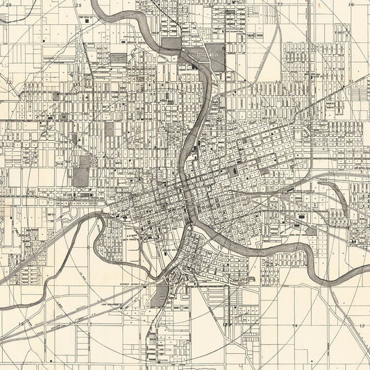 Vintage Map of Des Moines, Iowa 1906
