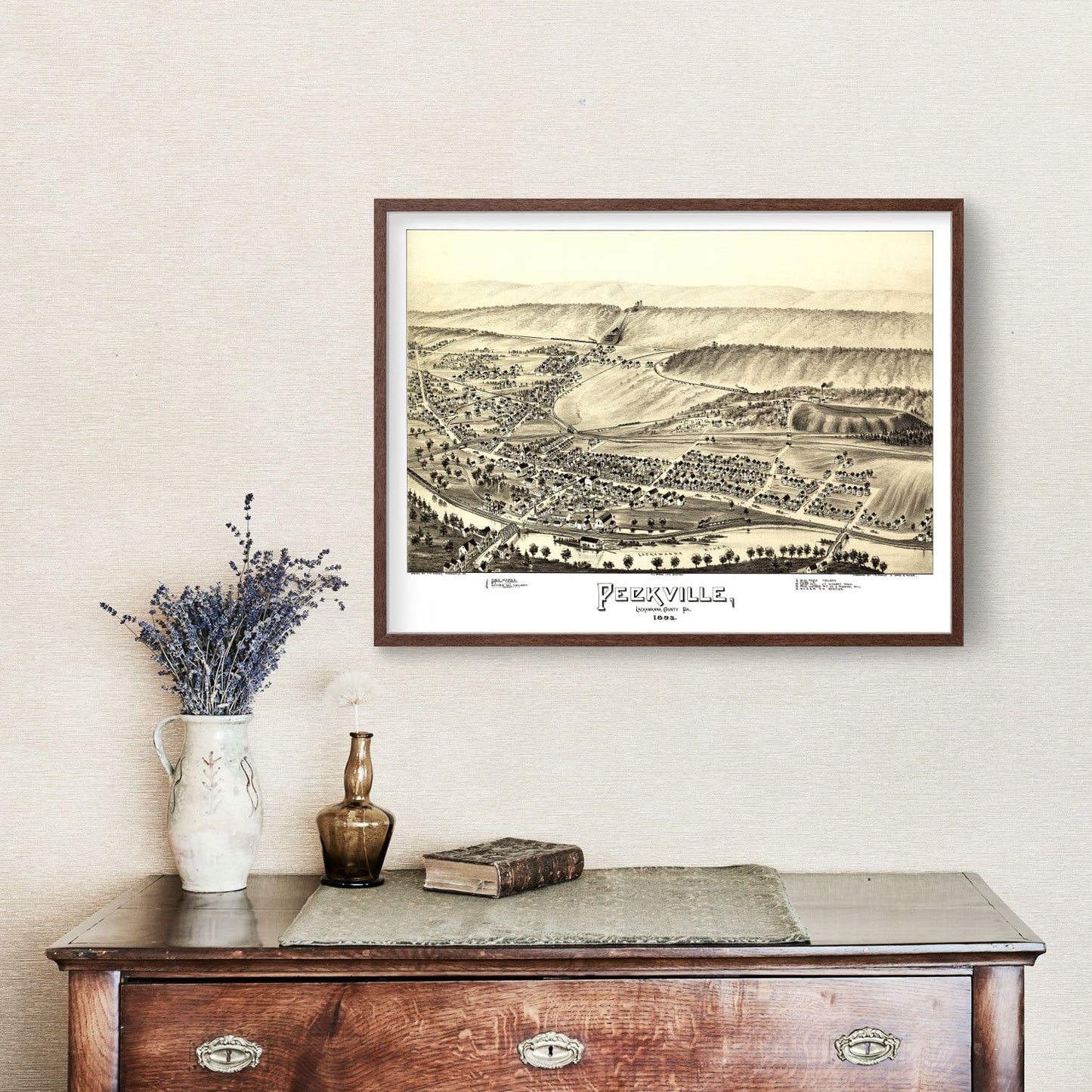 Vintage Map of Peckville, Pennsylvania, 1892