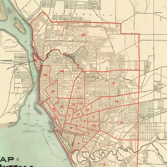 Vintage Map of Buffalo, New York 1891