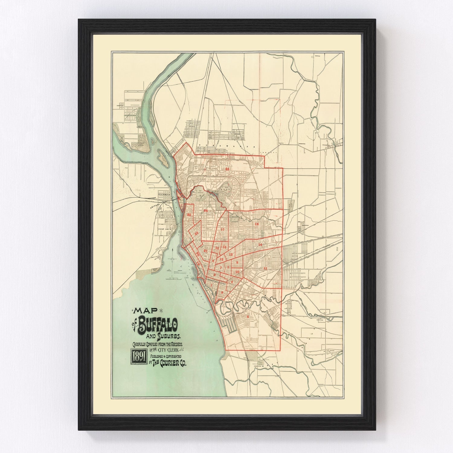 Vintage map of Buffalo, New York, 1891