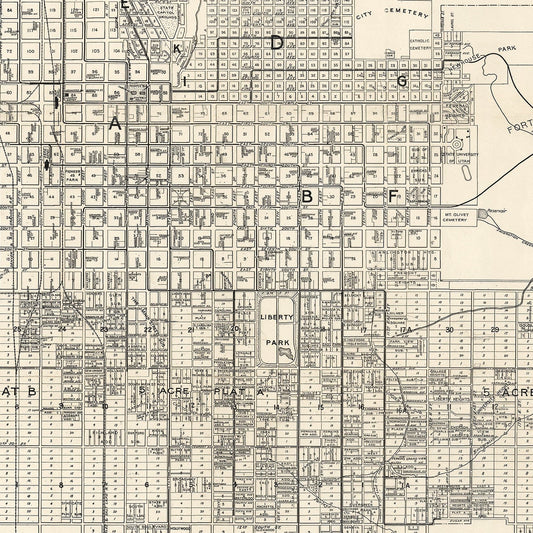 Vintage Map of Salt Lake City, Utah, 1909