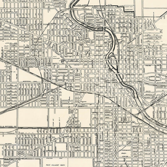 Vintage Map of South Bend, Indiana, 1931