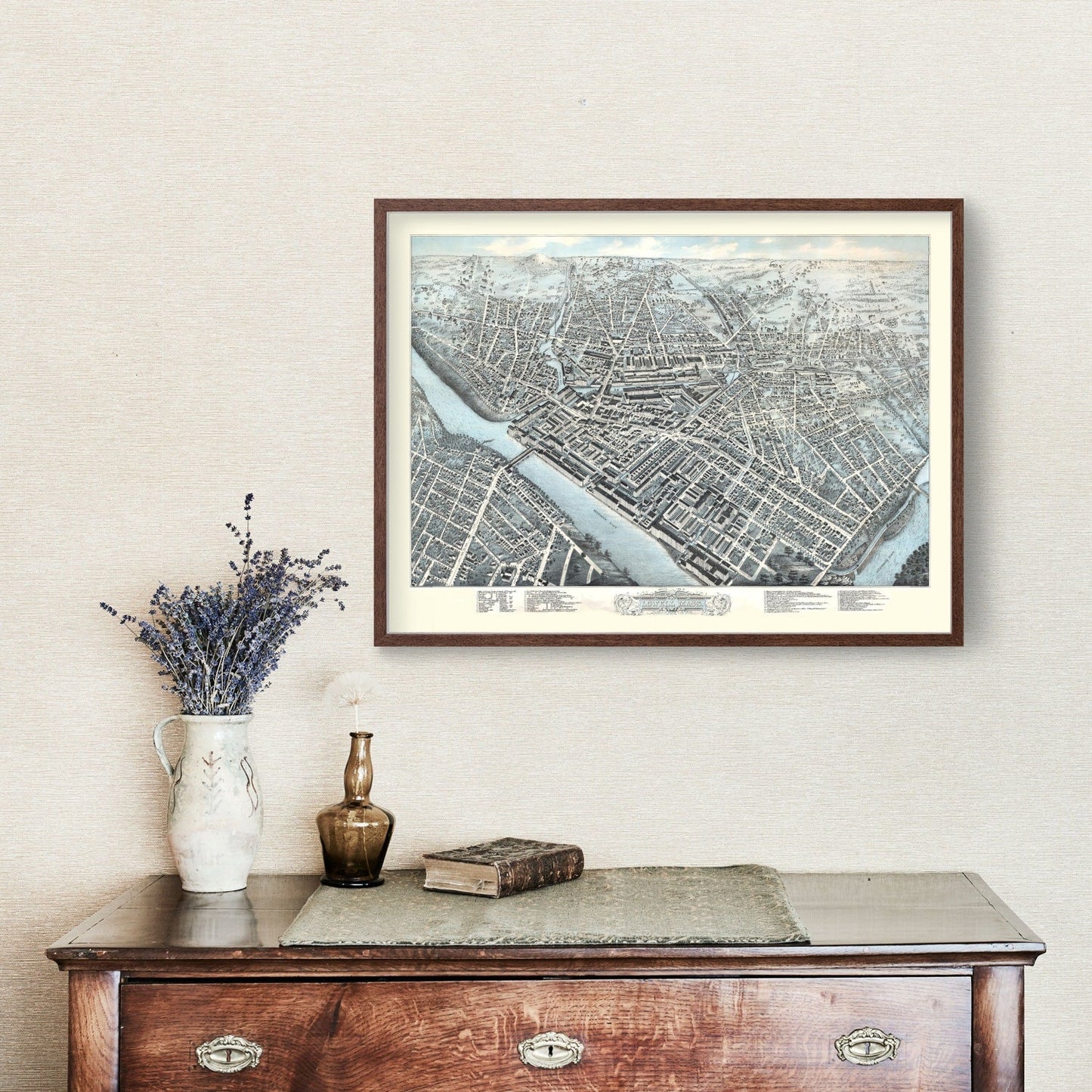 Vintage Map of Lowell, Massachusetts, 1876 II