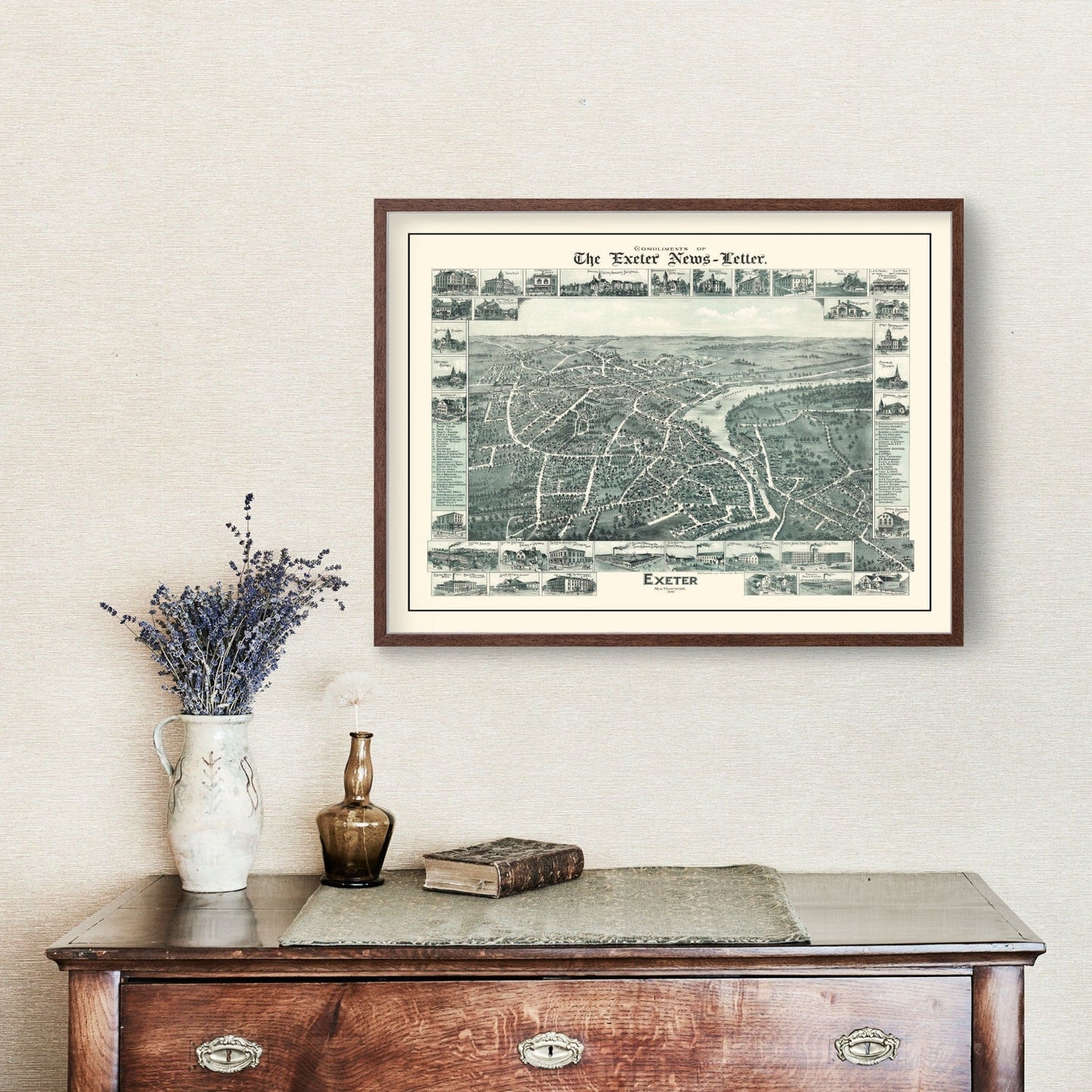 Vintage Map of Exeter, New Hampshire, 1896