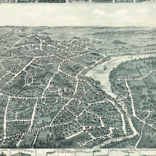 Vintage Map of Exeter, New Hampshire, 1896