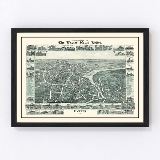 Vintage map of Exeter, New Hampshire, 1896