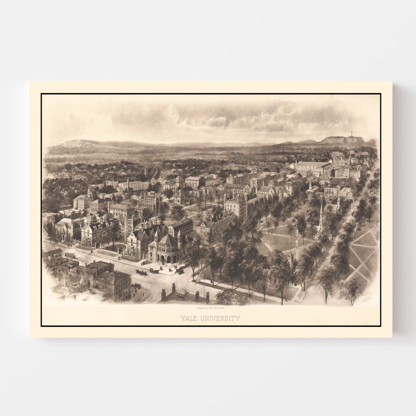 Vintage Map of Yale University, New Haven, 1906