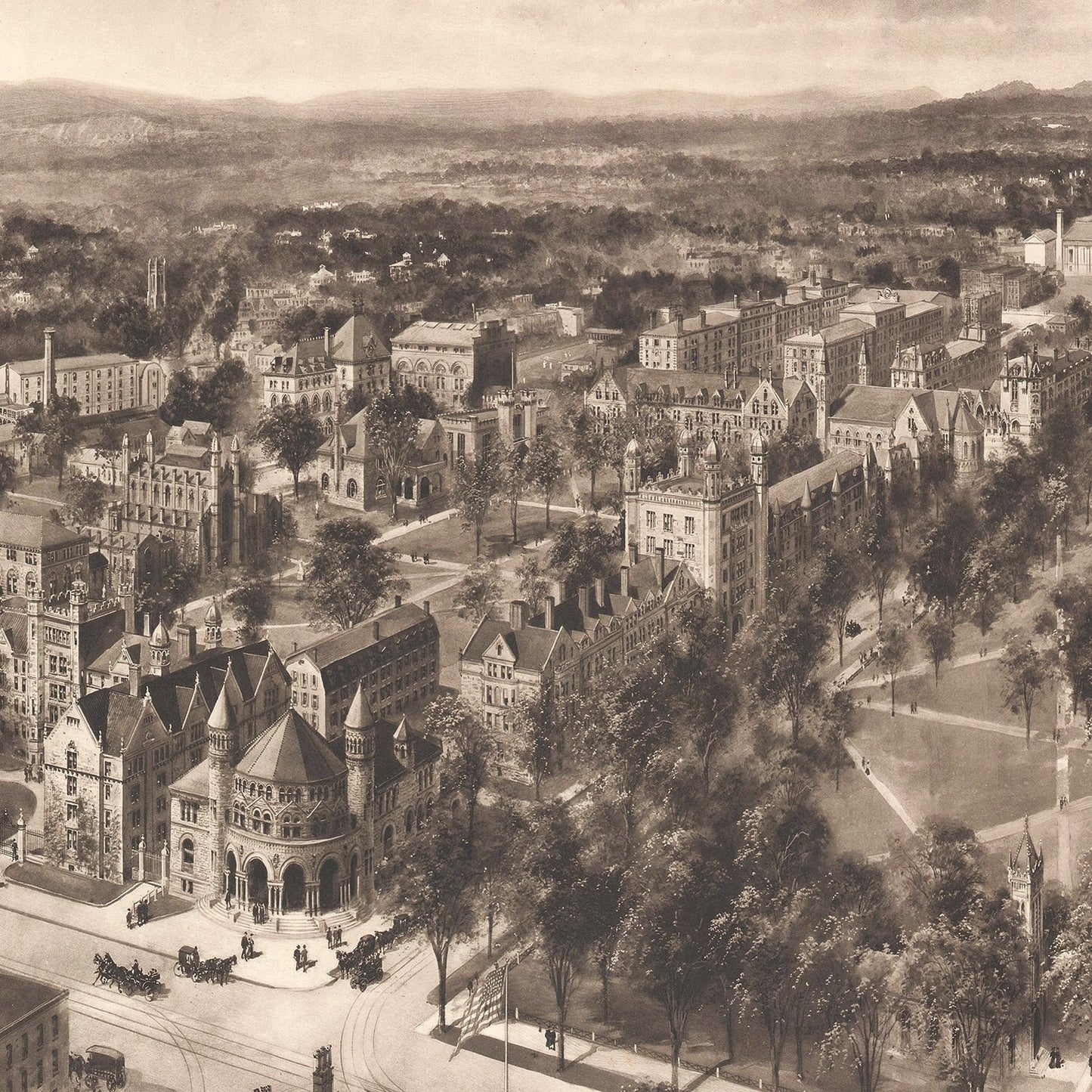 Vintage Map of Yale University, New Haven, 1906