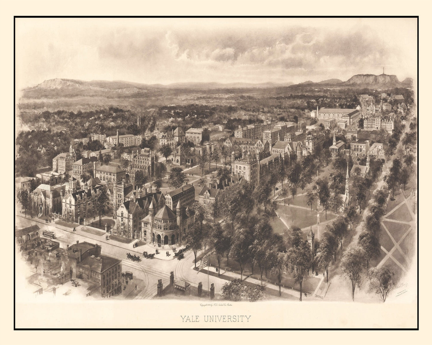 Vintage Map of Yale University, New Haven, 1906
