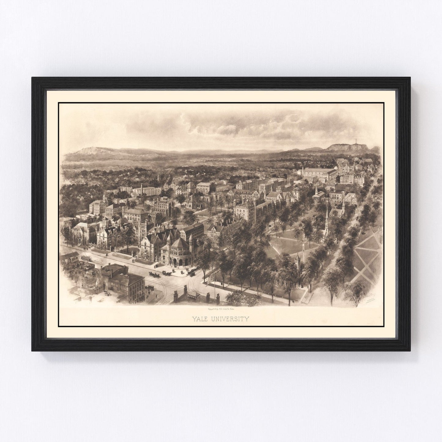 Vintage map of New Haven featuring Yale University campus, 1906