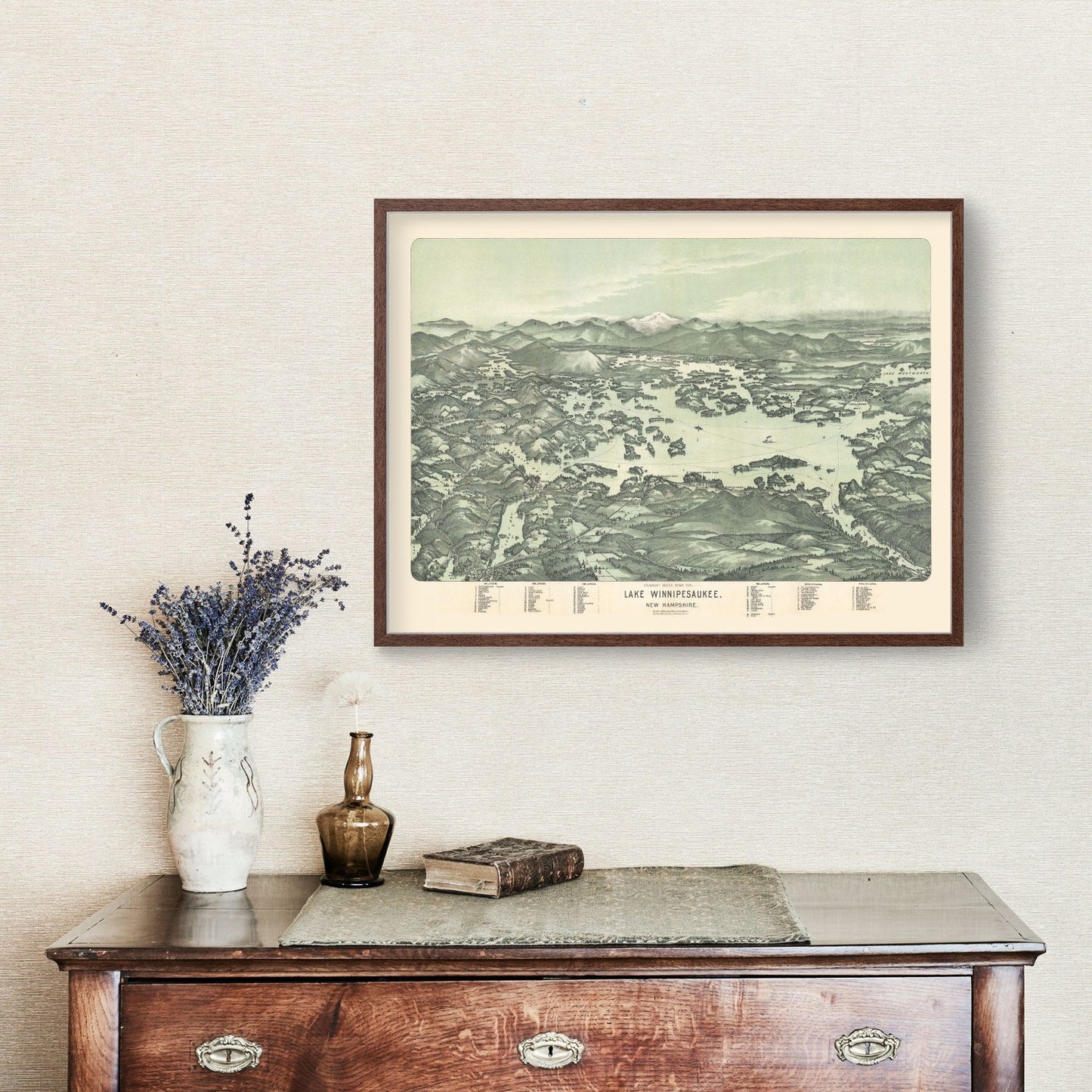 Vintage Map of Lake Winnipesaukee, New Hampshire, 1909