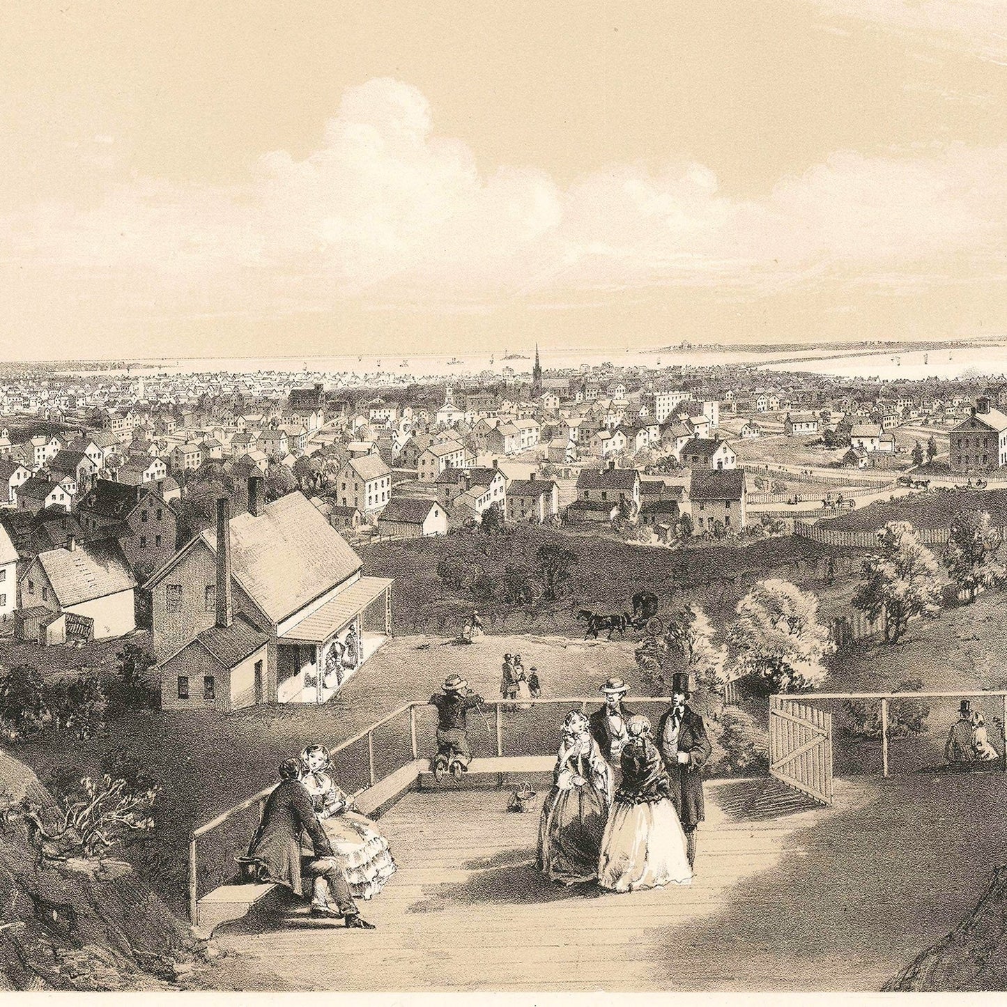 Vintage Map of Lynn, Massachusetts, 1856