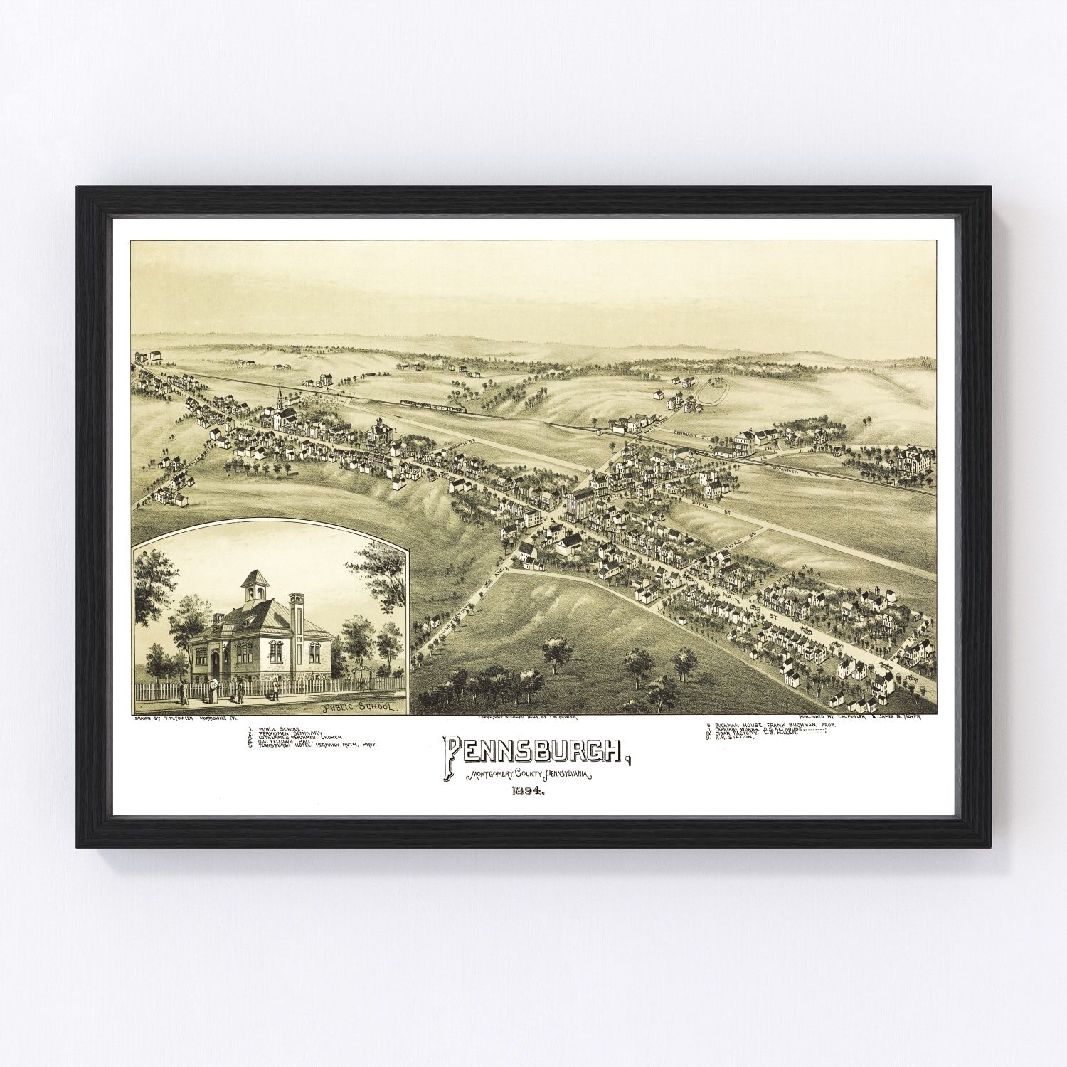 Vintage map of Pennsburg, Pennsylvania, 1894