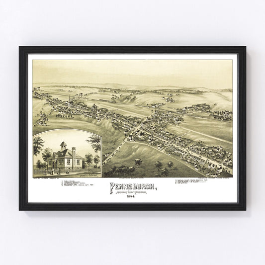 Vintage map of Pennsburg, Pennsylvania, 1894