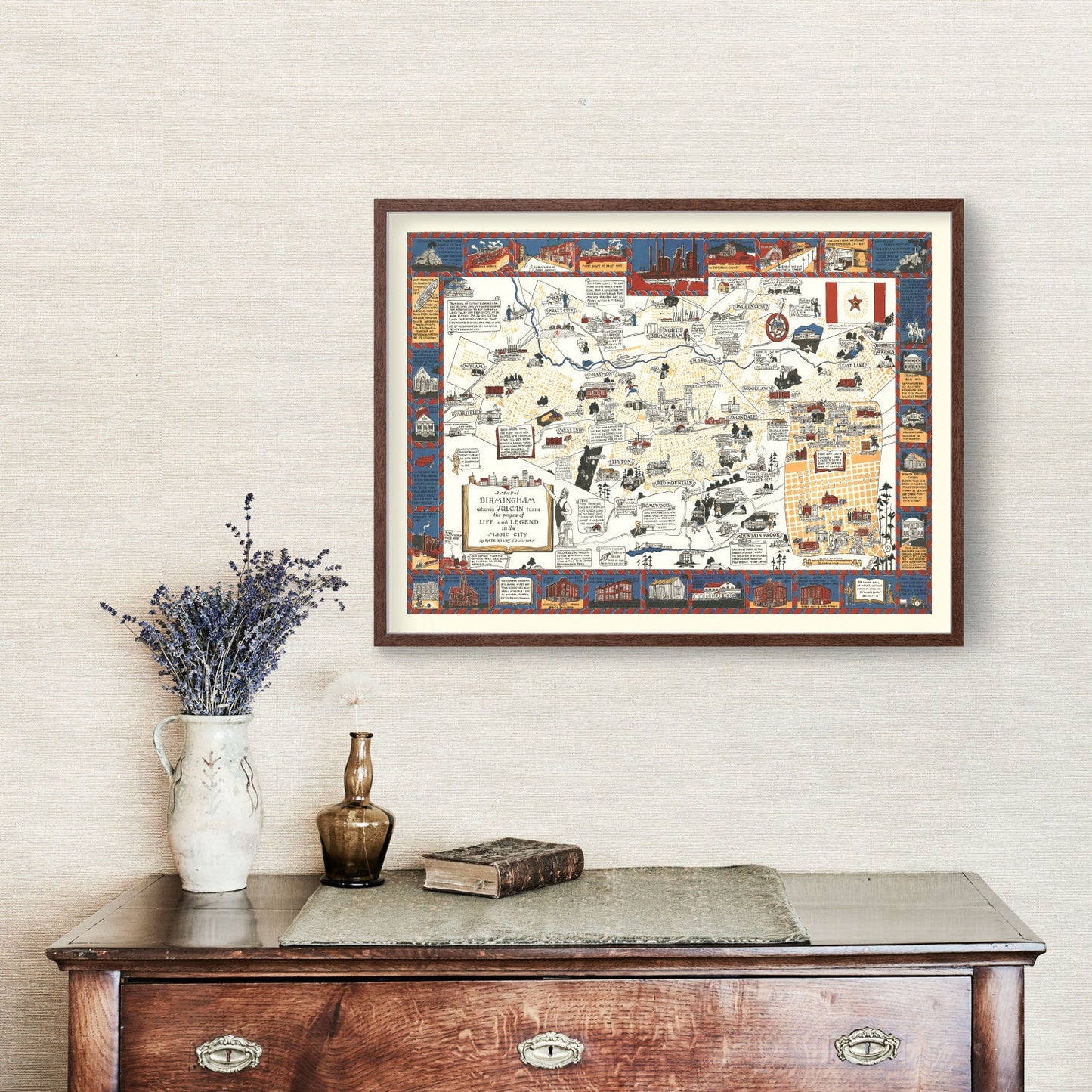 Vintage Map of Birmingham, Alabama, 1938