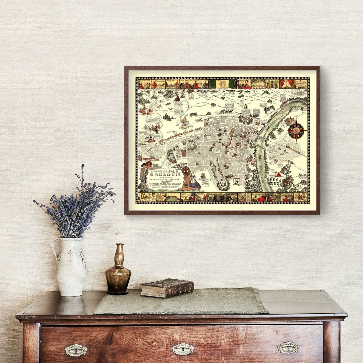 Vintage Map of Gadsden, Alabama, 1939