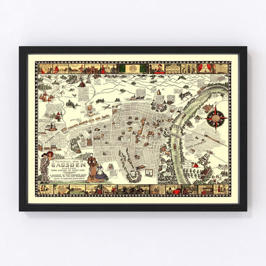 vintage map of Gadsden, Alabama, 1939