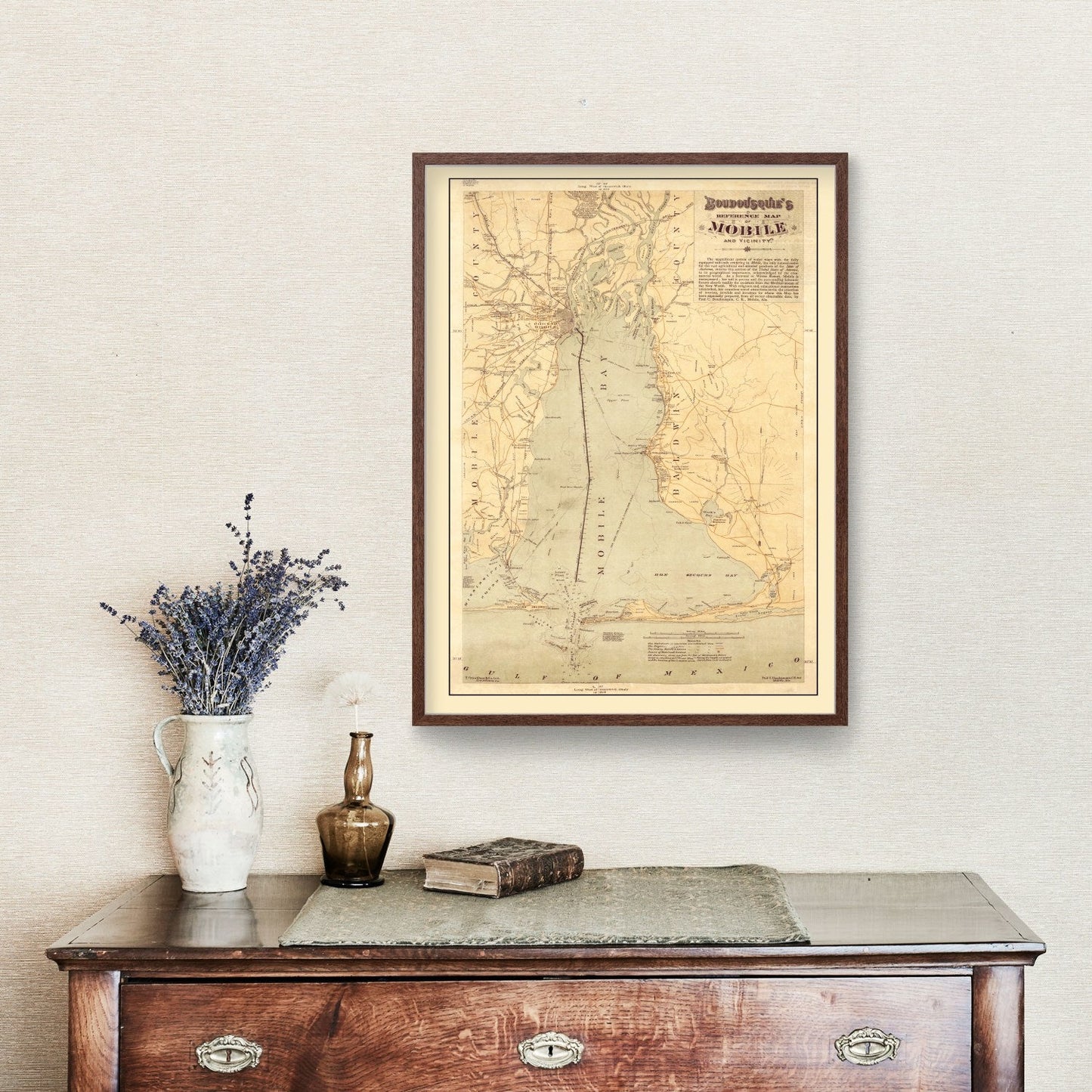 Vintage Map of Mobile, Alabama, 1889