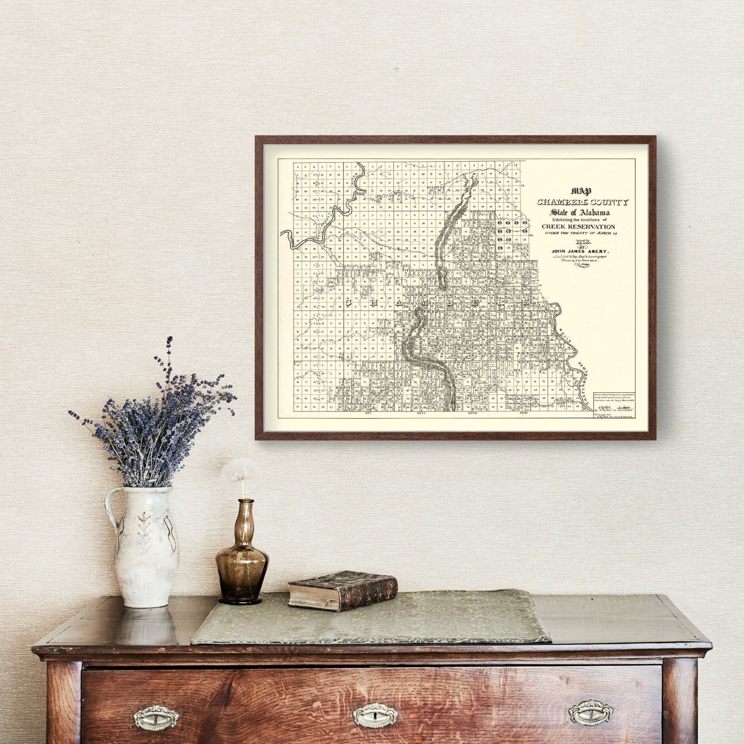 Vintage Map of Chambers County, Alabama, 1974
