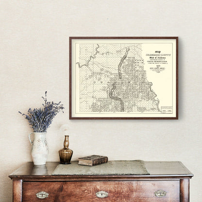 Vintage Map of Chambers County, Alabama, 1974