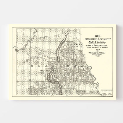 Vintage Map of Chambers County, Alabama, 1974