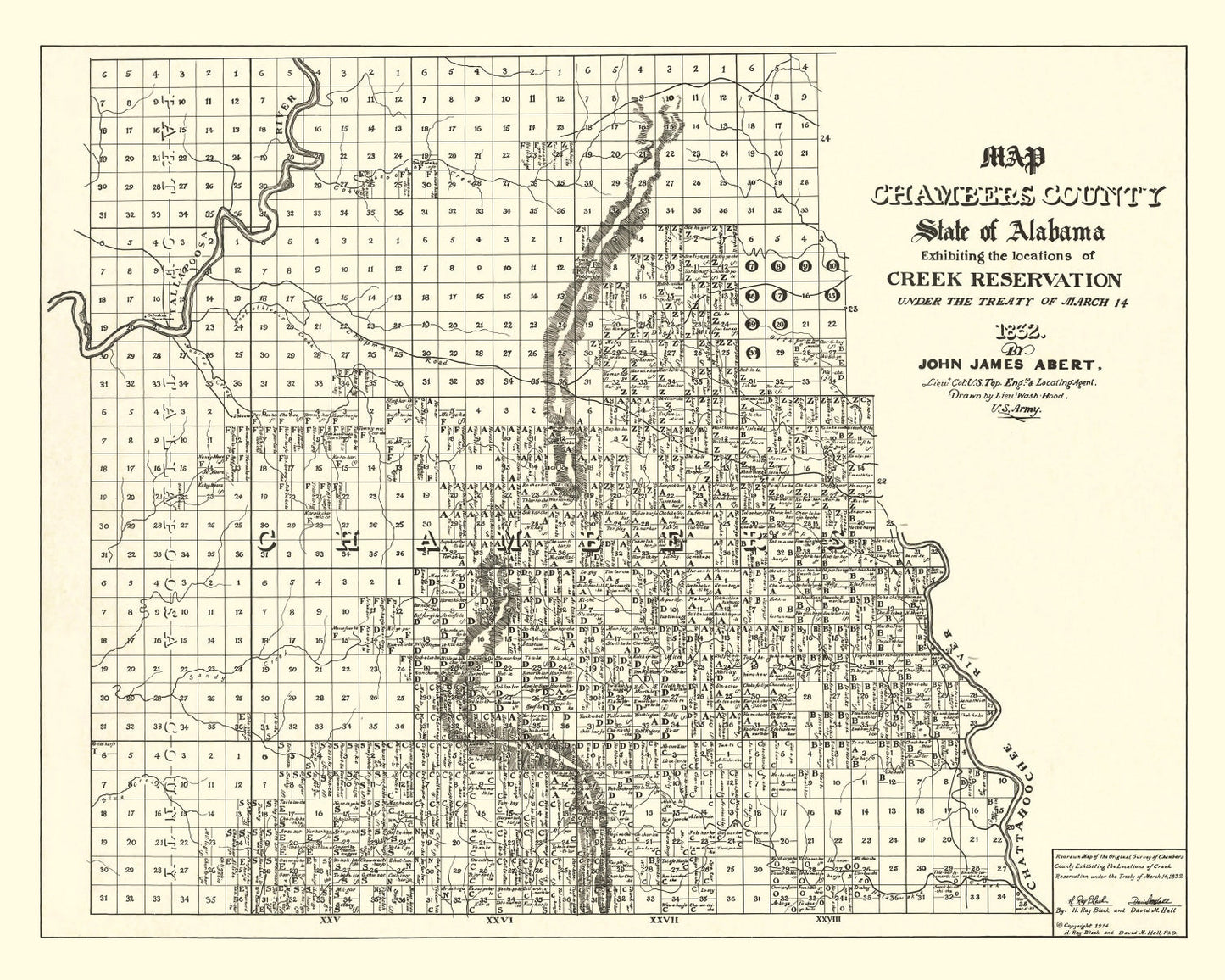 Vintage Map of Chambers County, Alabama, 1974