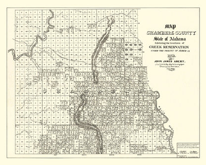 Vintage Map of Chambers County, Alabama, 1974