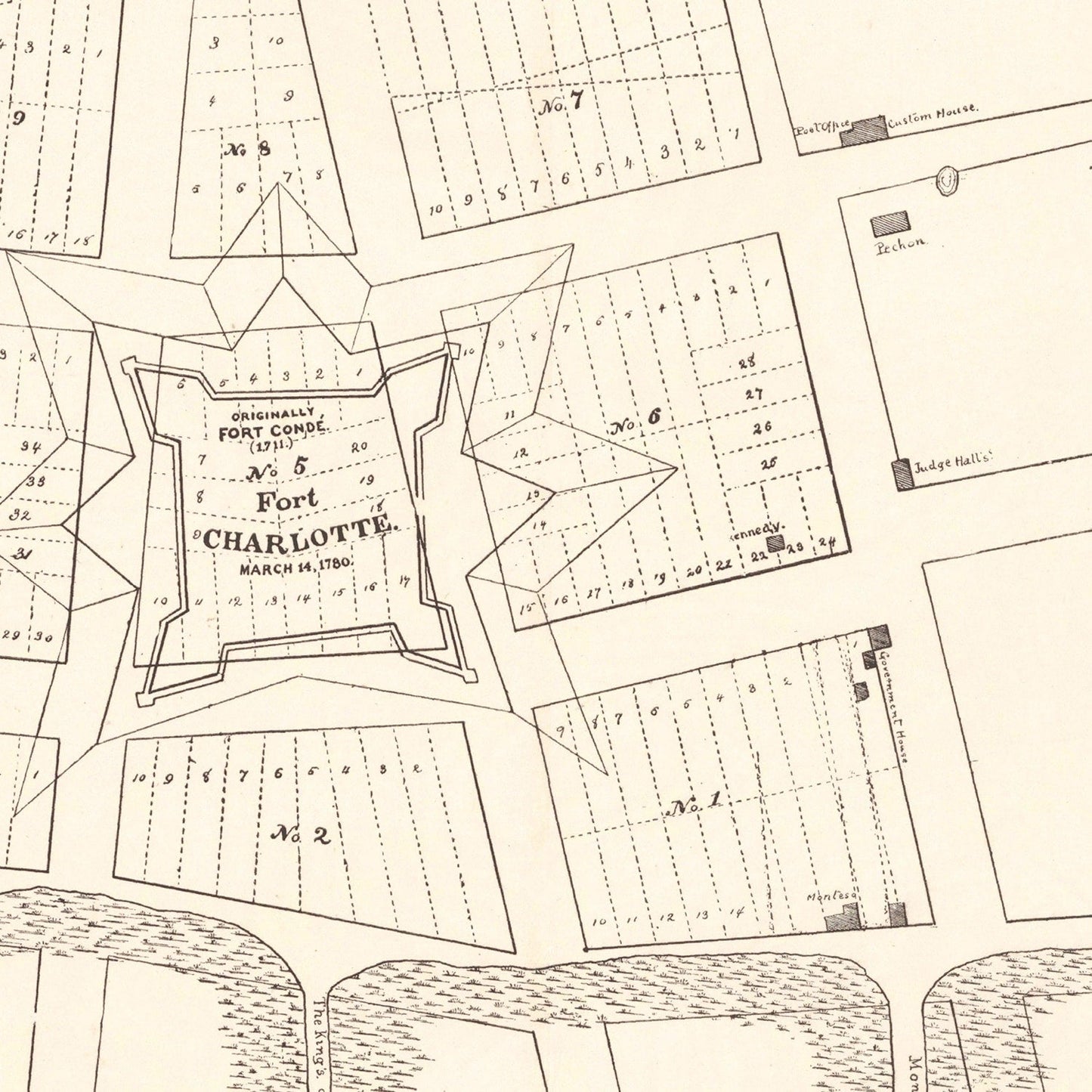 Vintage Map of Fort Charlotte, Alabama, 1880