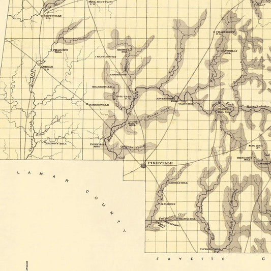 Vintage Map of Marion County, Alabama, 1878