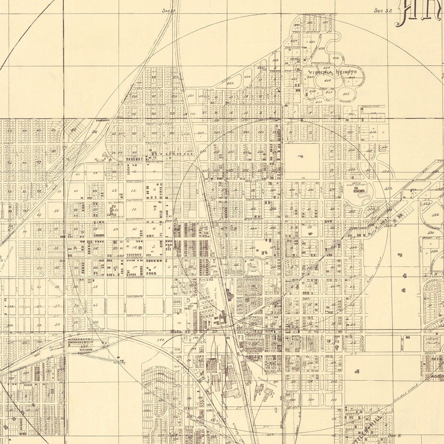 Vintage Map of Anniston, Alabama, 1890