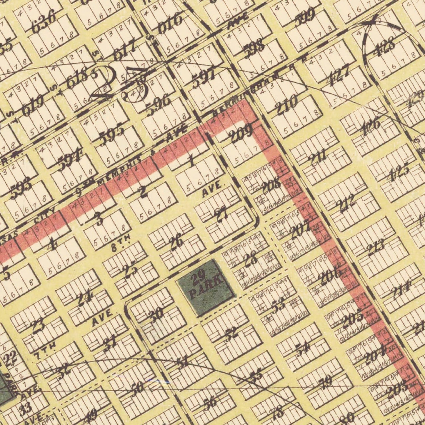 Vintage Map of Birmingham, Alabama, 1888