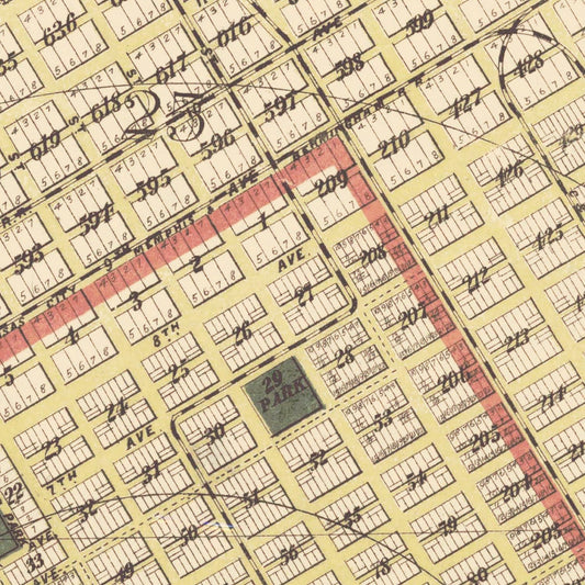 Vintage Map of Birmingham, Alabama, 1888