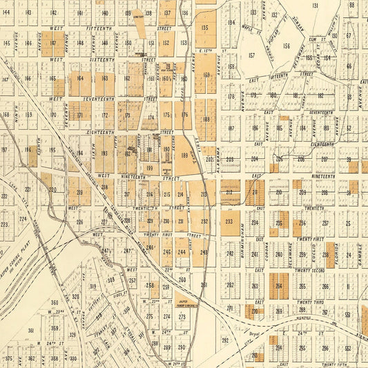 Vintage Map of Jasper, Walker County, Alabama, 1891