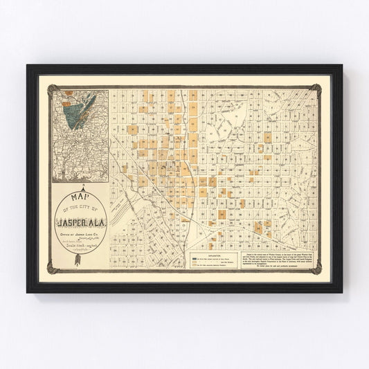 Vintage map of Jasper, Alabama, 1891
