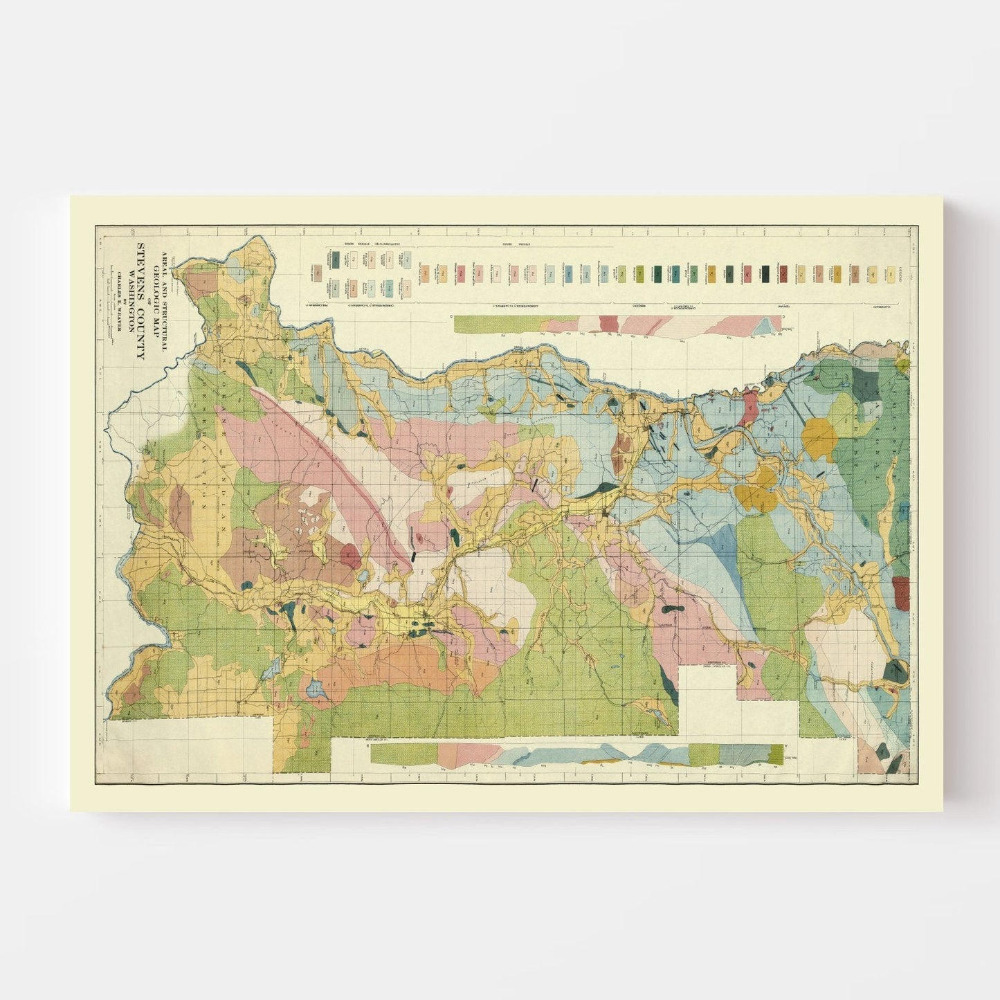 Vintage Map of Stevens County, Washington, 1920