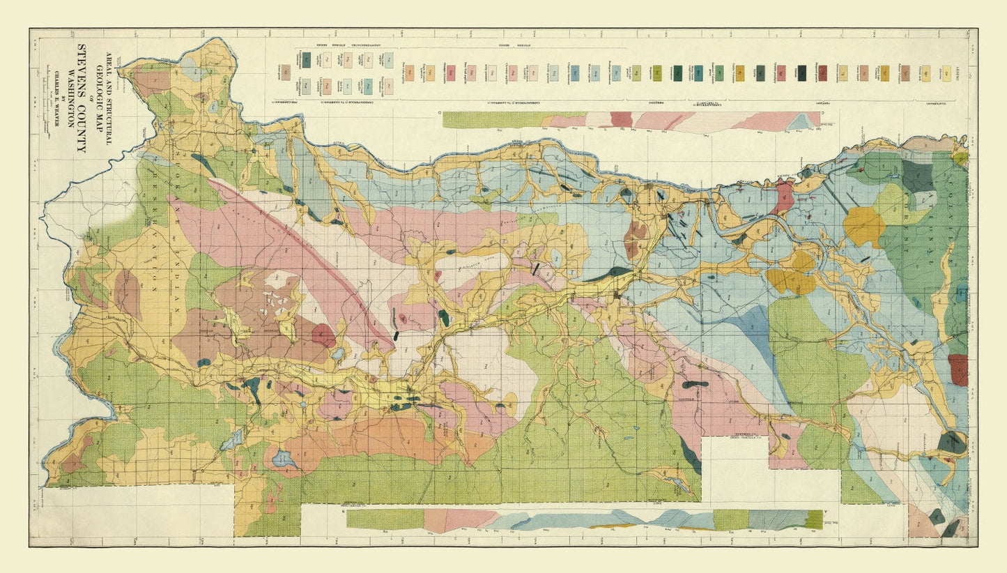 Vintage Map of Stevens County, Washington, 1920
