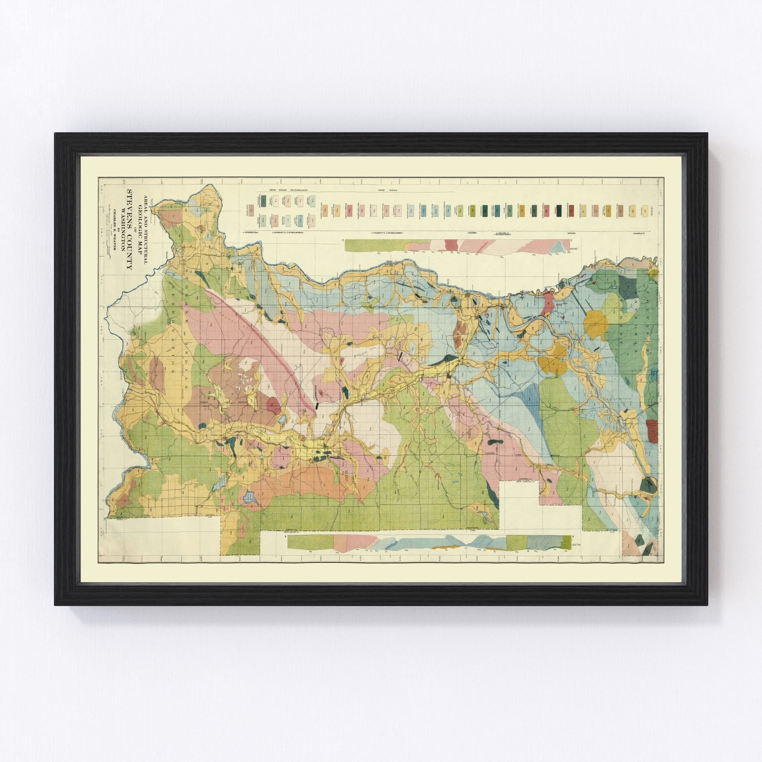 Vintage map of Stevens County, Washington, 1920
