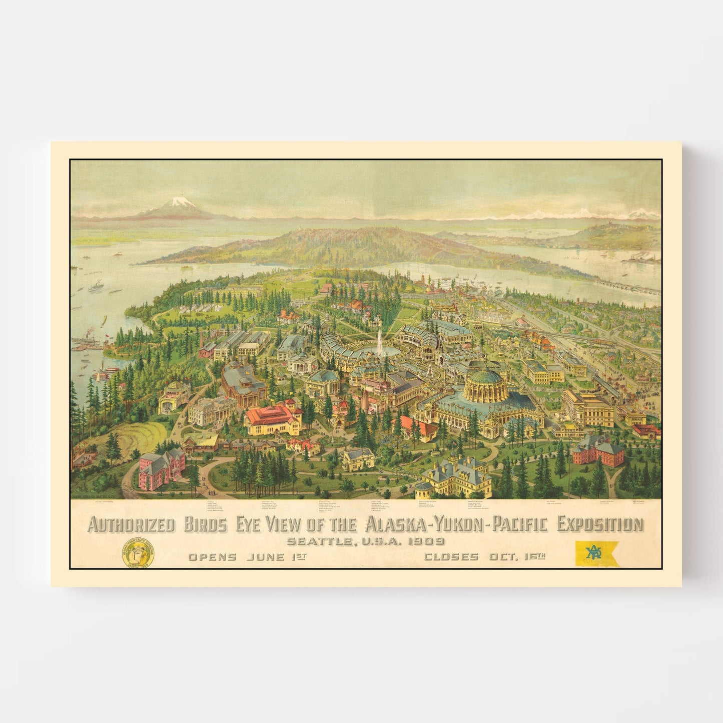 Vintage Map of Seattle, Washington, 1909