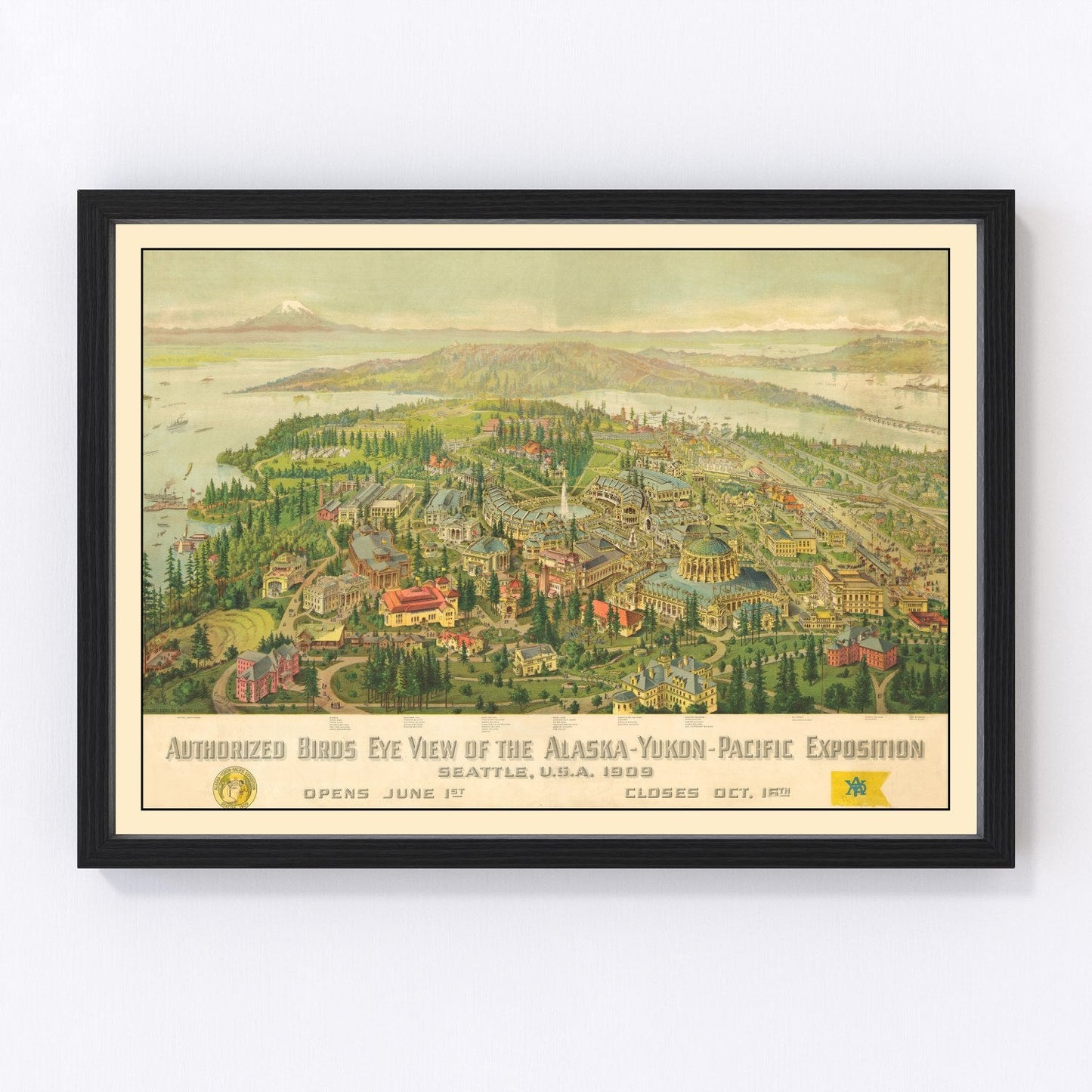 vintage map of Seattle, Washington, 1909
