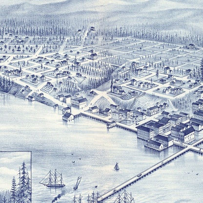Vintage Map of Whatcom, Washington, 1889