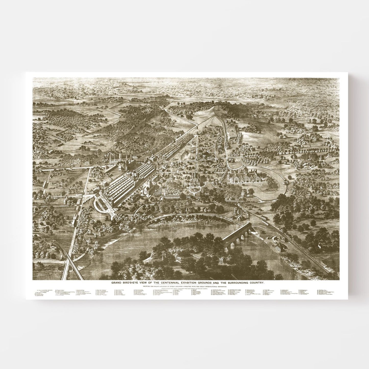 Vintage Map of Philadelphia, Pennsylvania, 1876