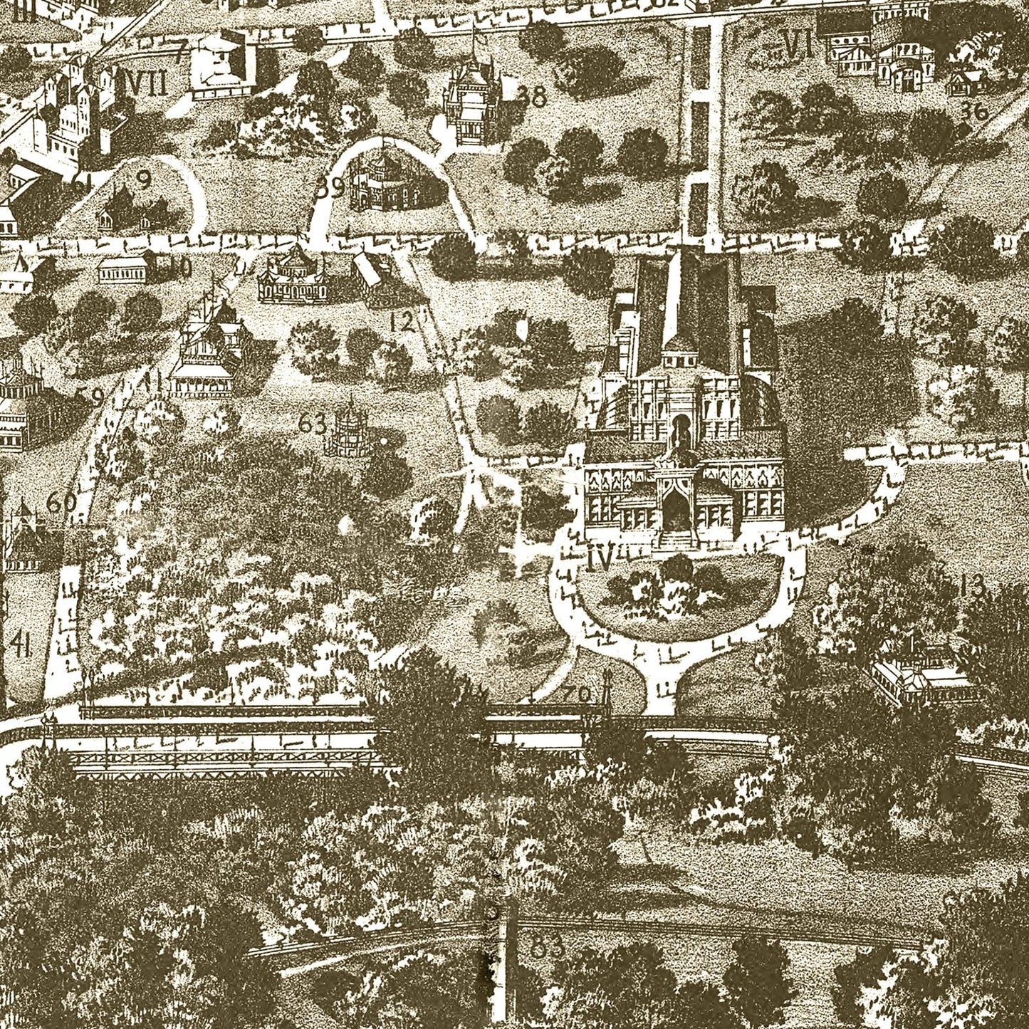 Vintage Map of Philadelphia, Pennsylvania, 1876