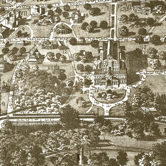 Vintage Map of Philadelphia, Pennsylvania, 1876