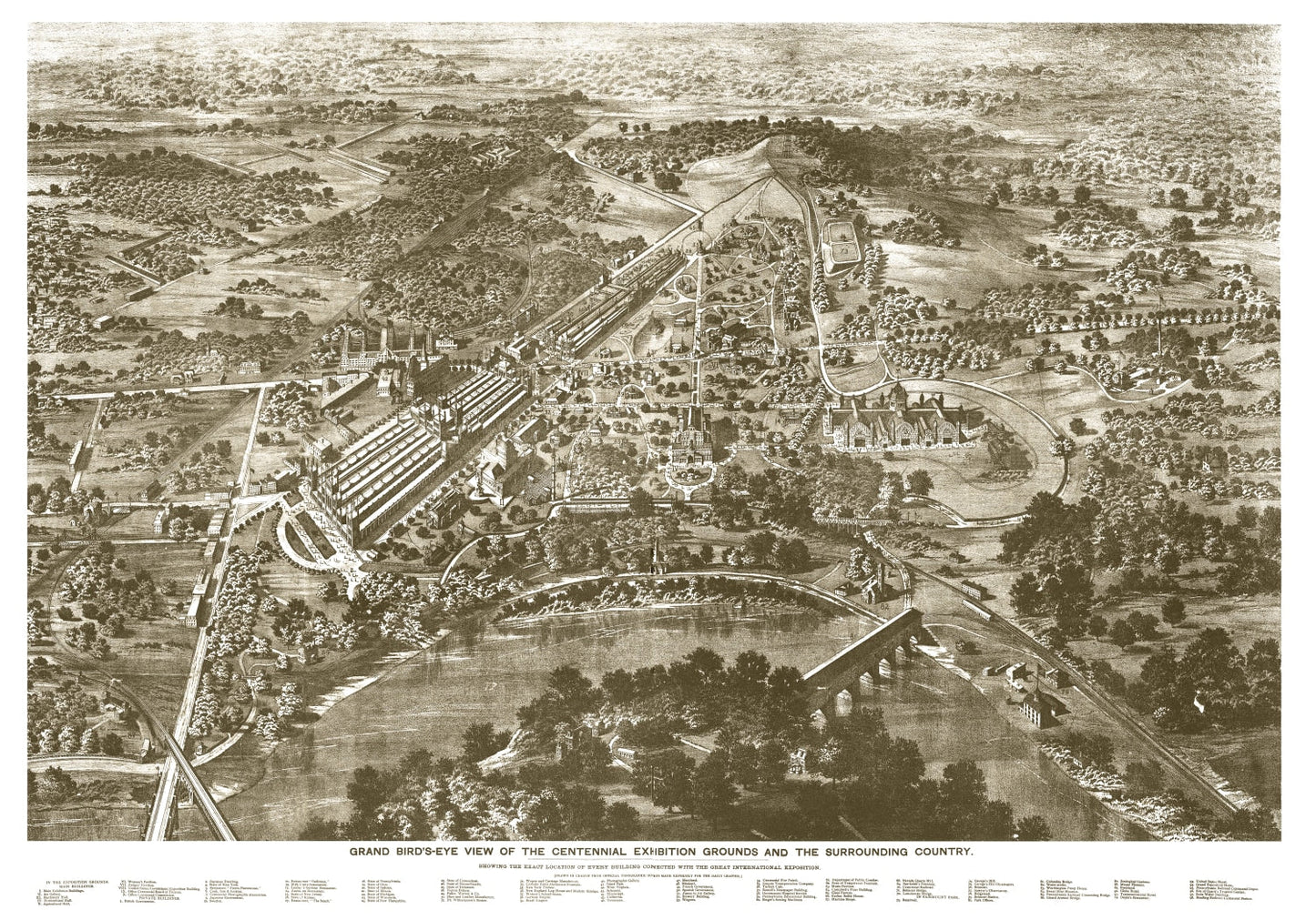 Vintage Map of Philadelphia, Pennsylvania, 1876